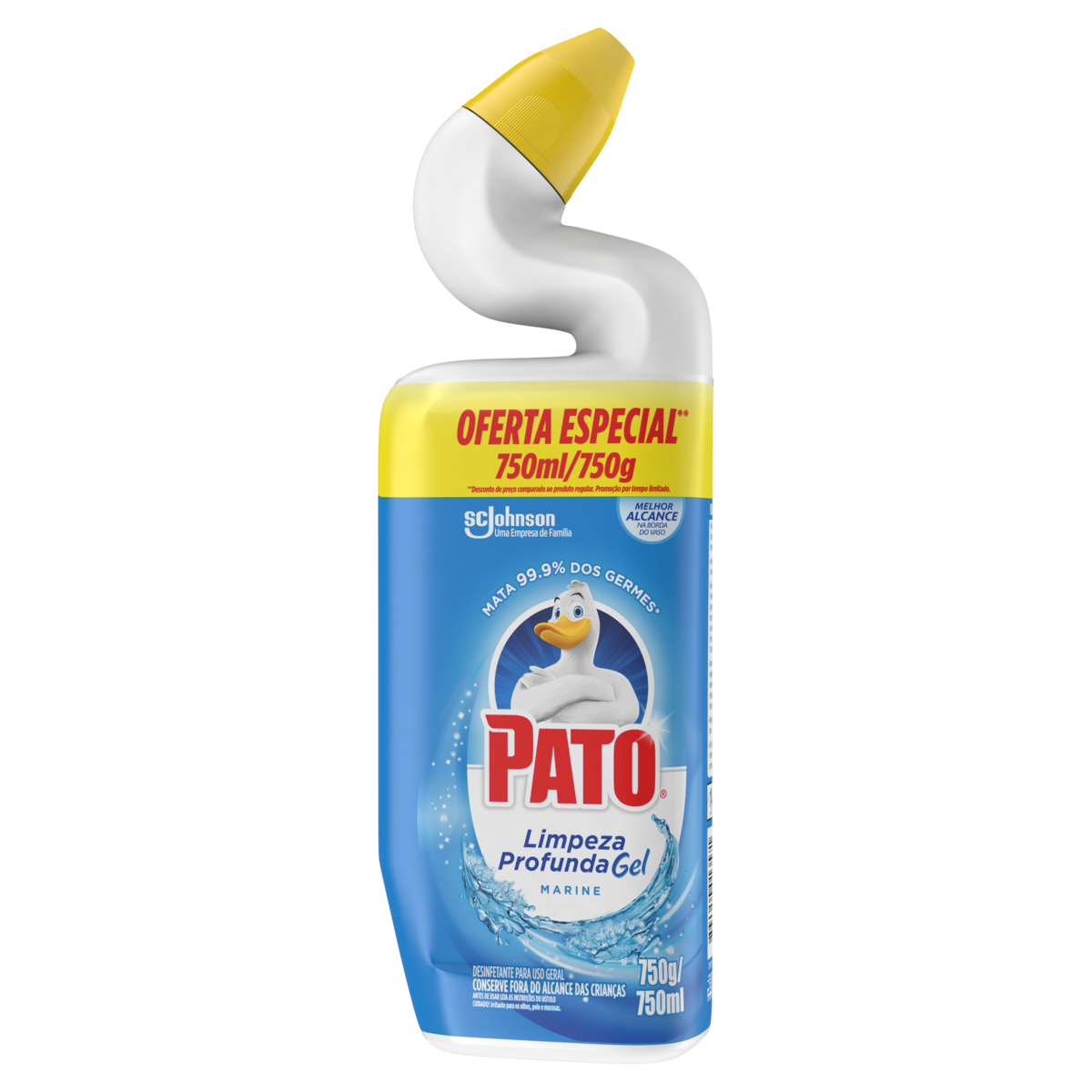 Desinfetante Gel Uso Geral Marine Pato Limpeza Profunda Squeeze 750ml