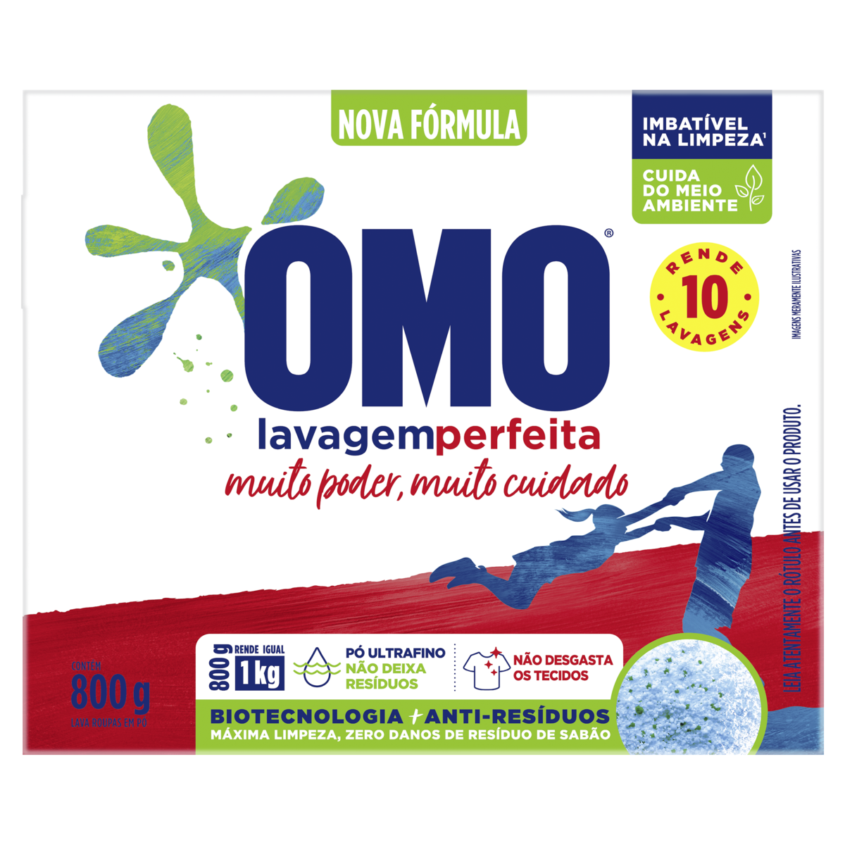 Lava-Roupas Pó Omo Lavagem Perfeita Caixa 800g