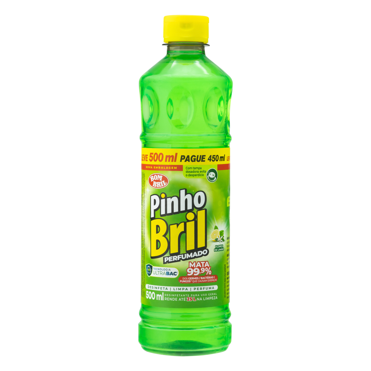 Desinfetante Perfumado Flores de Limão Pinho Bril Squeeze Leve 500ml Pague 450ml