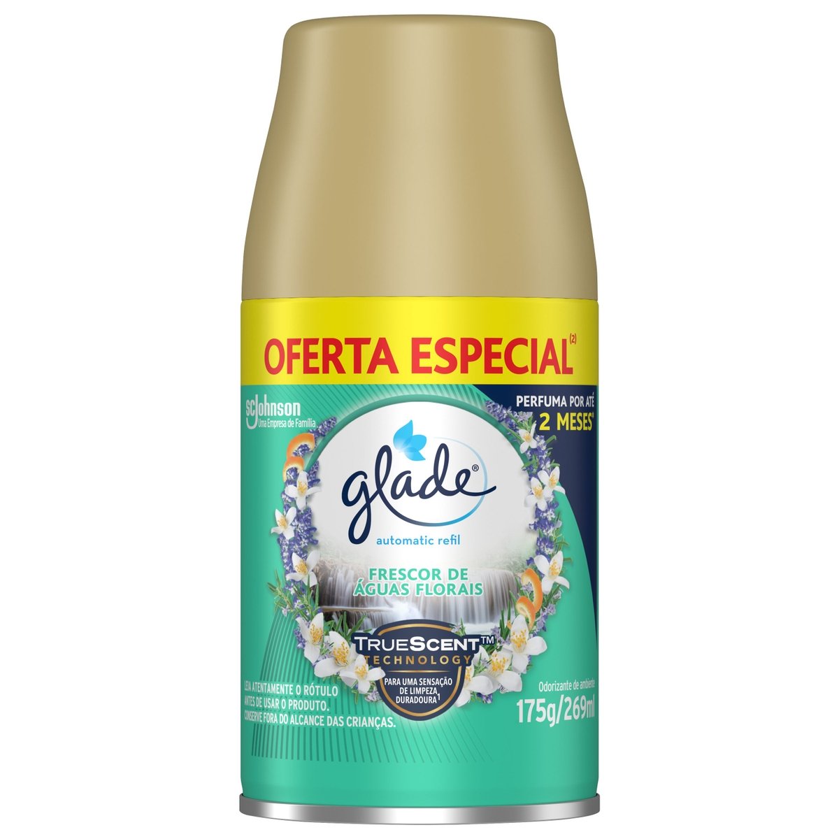 Odorizador de Ambiente Frescor de Águas Florais Glade Automatic Frasco 269ml Spray Refil