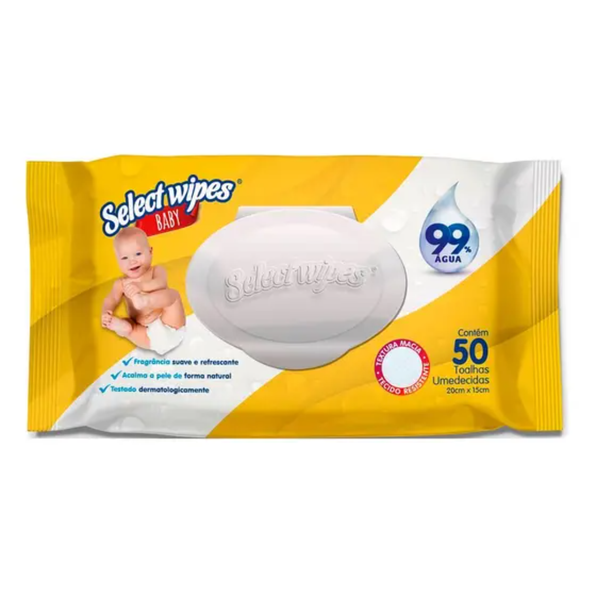 Lenços Select Wipes Baby Umedecidos 50 Unidades