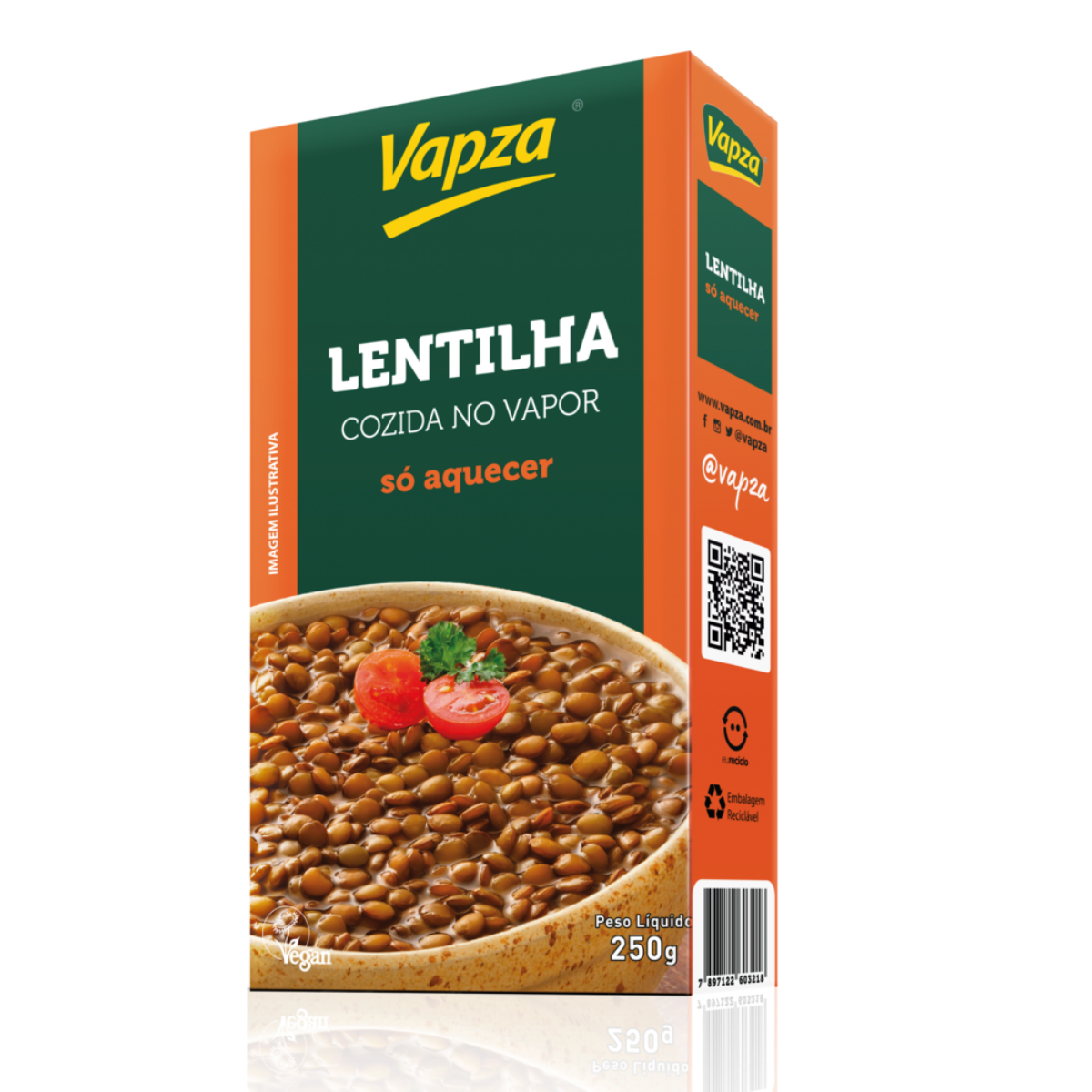 Lentilha Cozida no Vapor Vapza Só Aquecer Caixa 250g