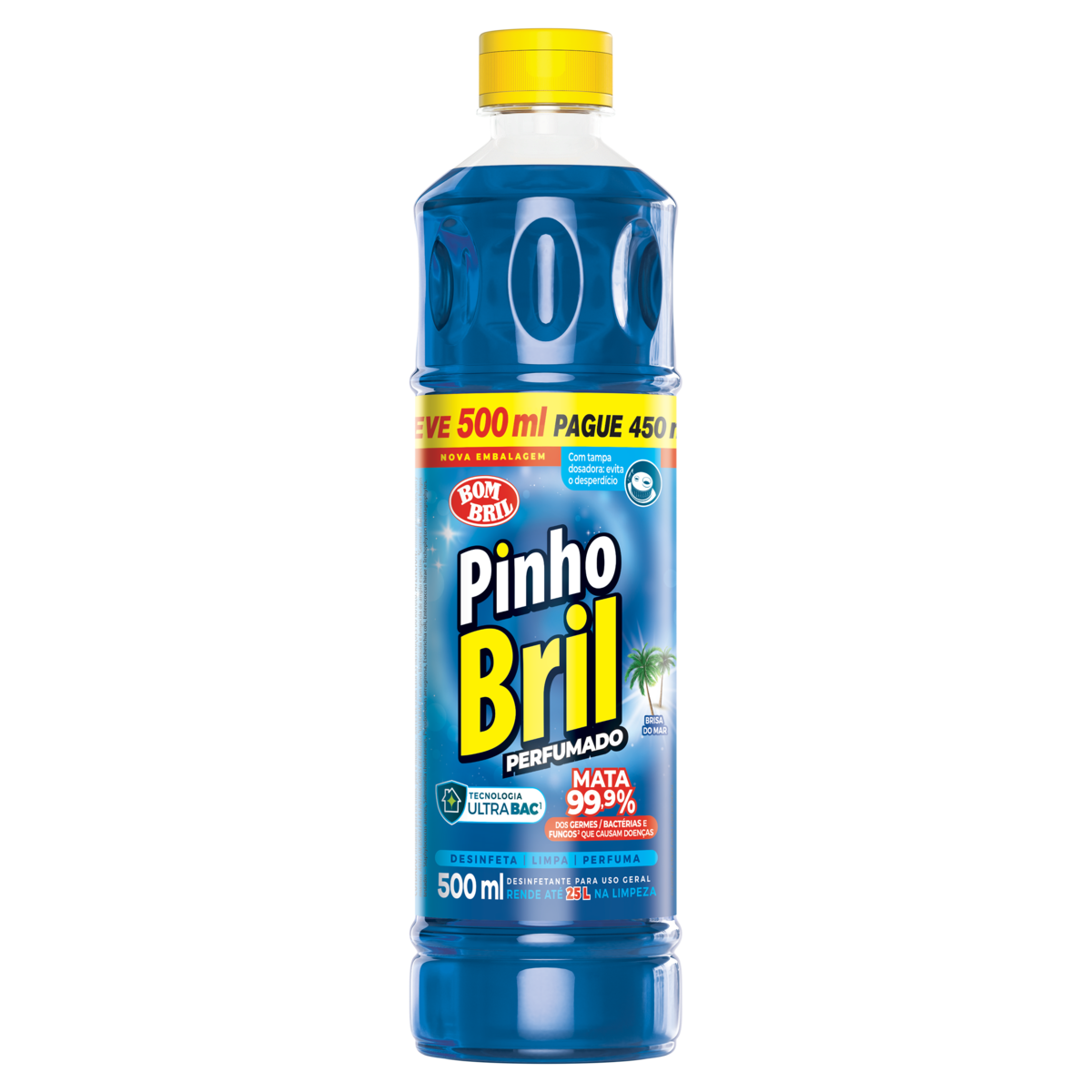 Desinfetante Perfumado Brisa do Mar Pinho Bril Squeeze Leve 500ml Pague 450ml