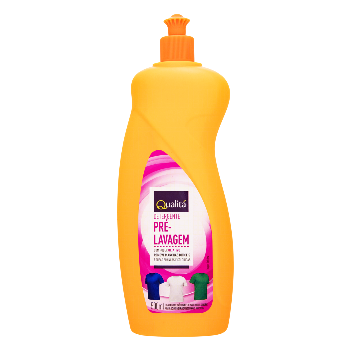 Detergente Líquido Roupas Brancas e Coloridas Pré-Lavagem Qualitá Squeeze 500ml