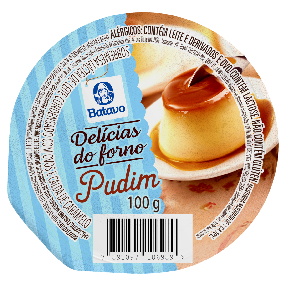 Pudim Leite Condensado Calda Caramelo Batavo Delícias do Forno 100g