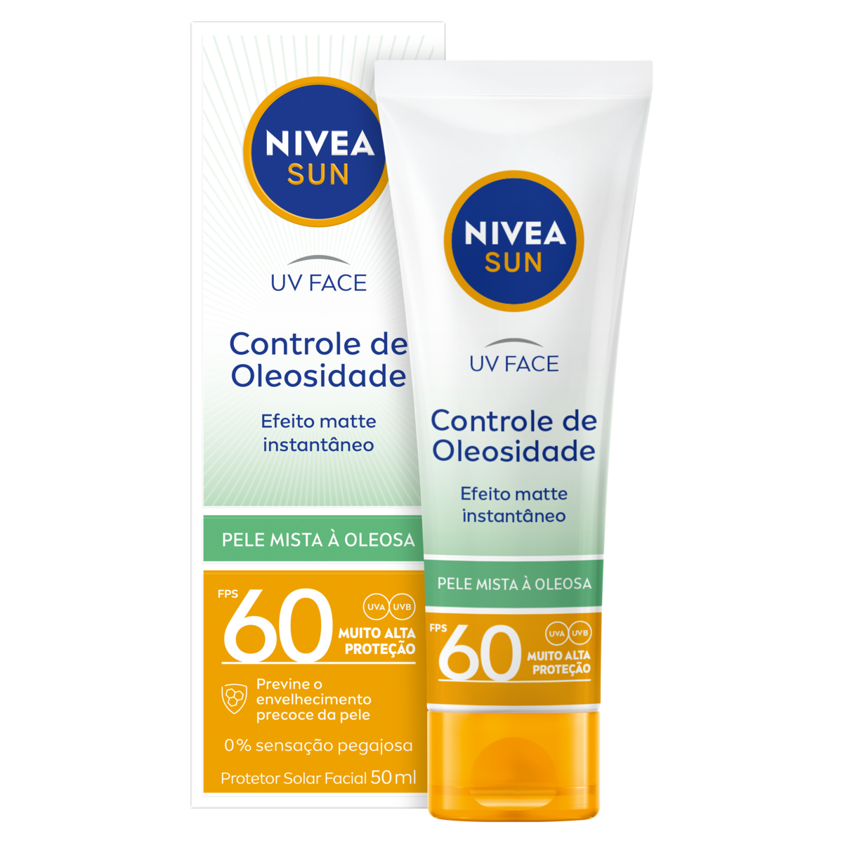 Protetor Solar Facial Controle de Oleosidade FPS 60 Nivea Sun Beauty Expert Caixa 50g