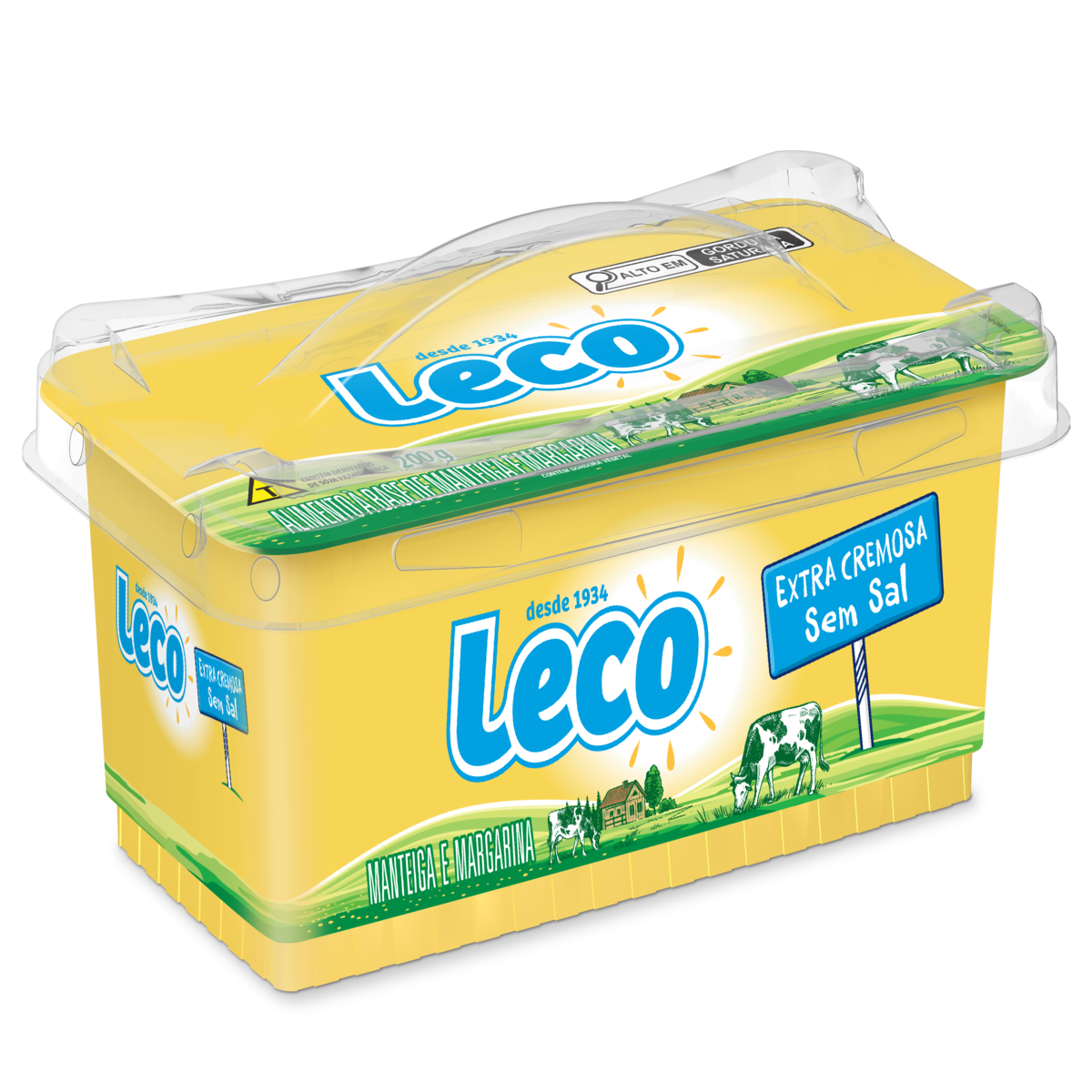 Manteiga e Margarina sem Sal Extra Cremosa Leco Pote 200g