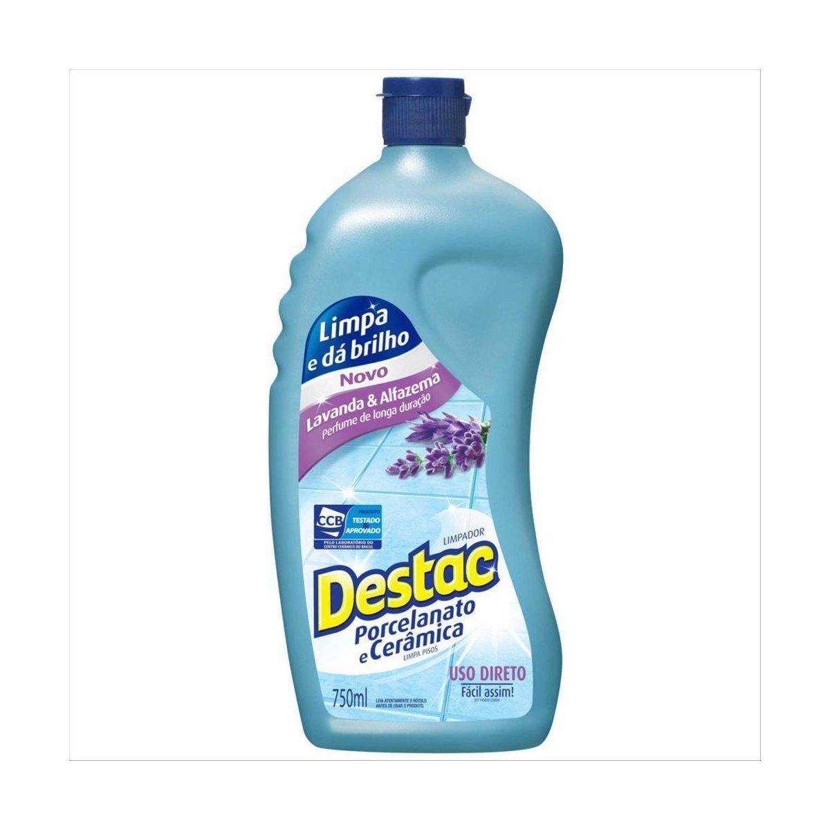 Limpador para Pisos Porcelanato Cheirinho de Lavanda Destac Squeeze 750ml