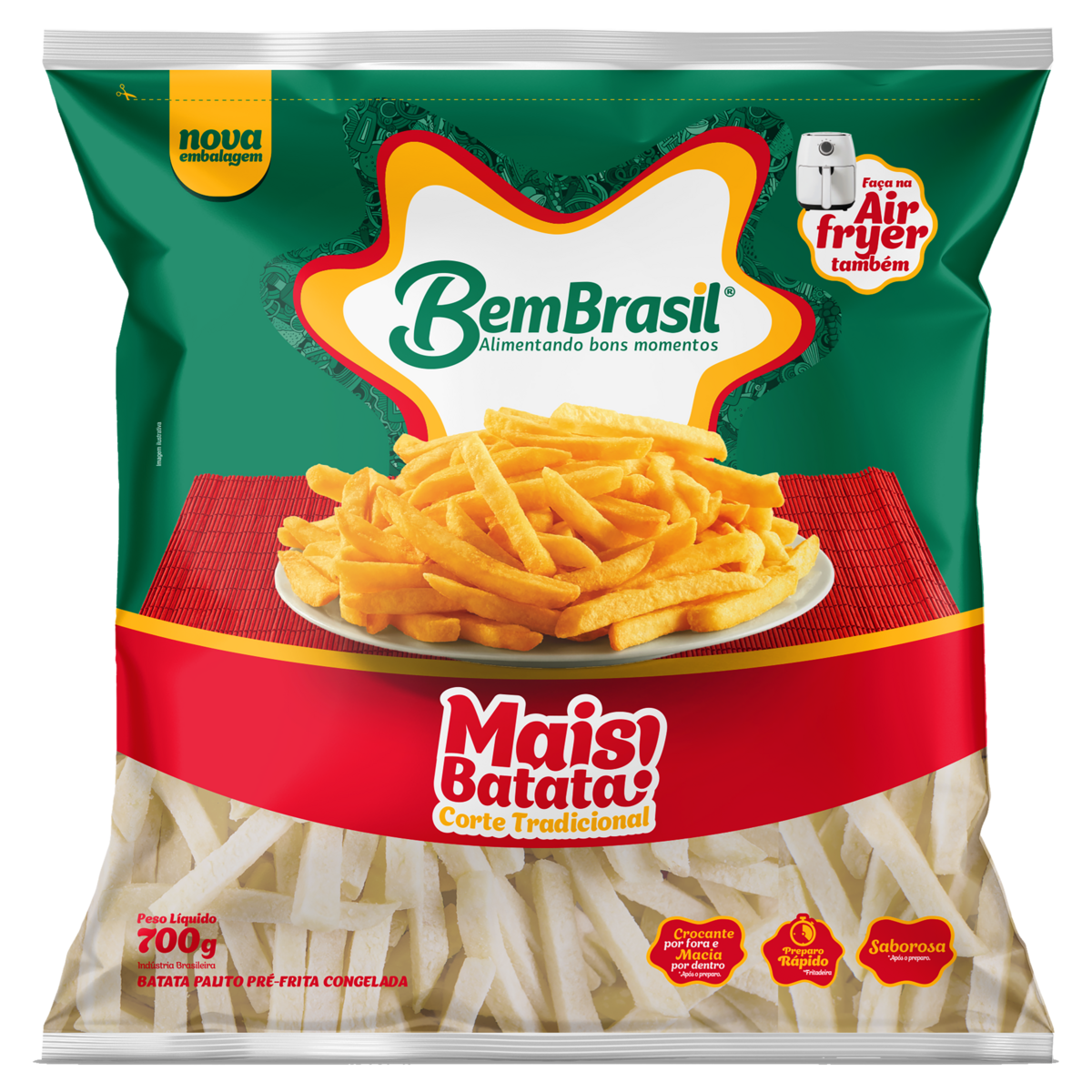 Batata Pré-Frita Palito Congelada Bem Brasil Mais Batata! Pacote 700g