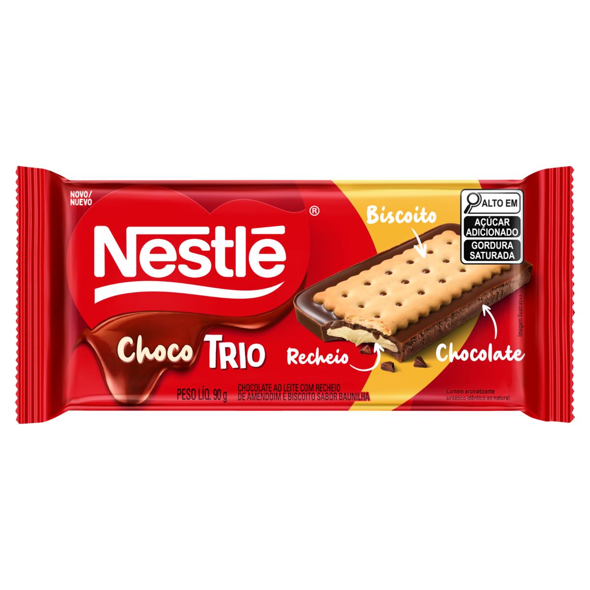 Chocotrio NESTLÉ Pasta Amendoim 90g