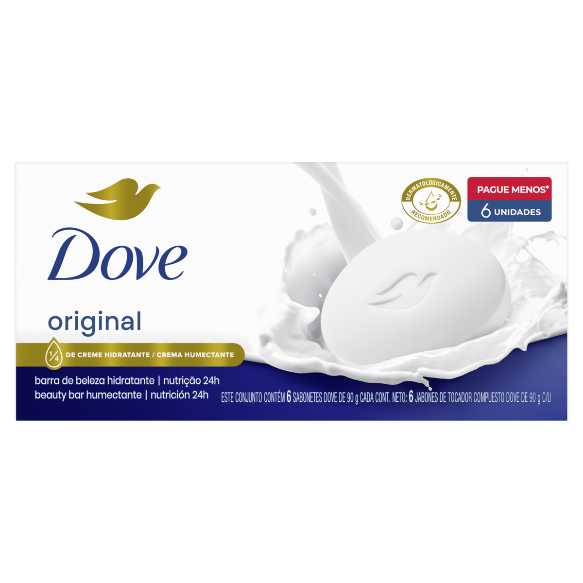 Sabonete em Barra Dove Original 90g 6 unidades