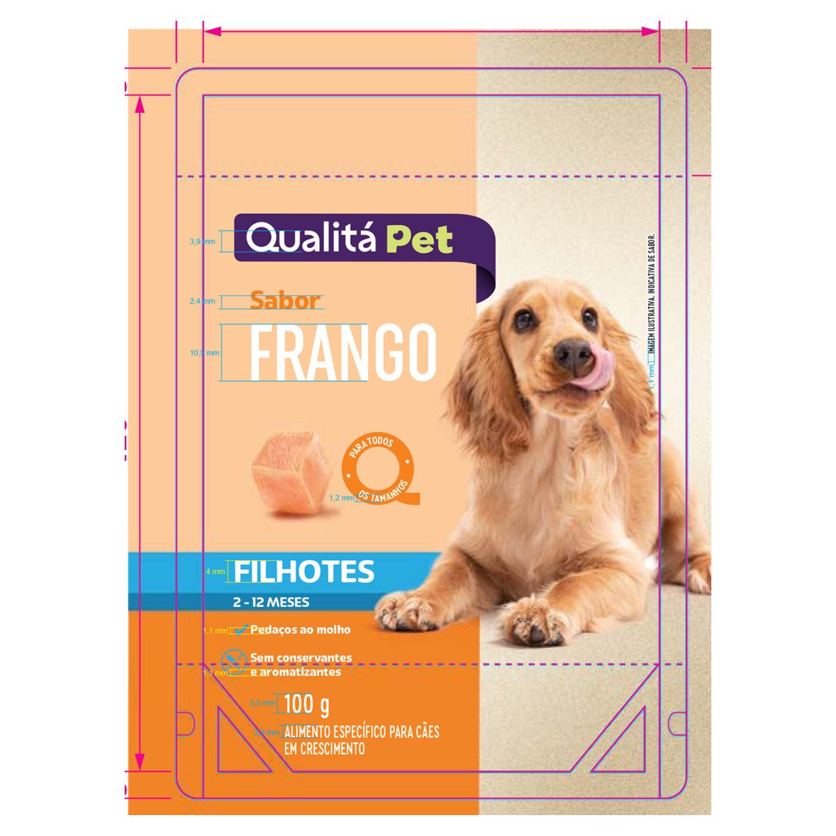 Alimento para Cães Raças Pequenas Carne Qualitá Sachê 100g
