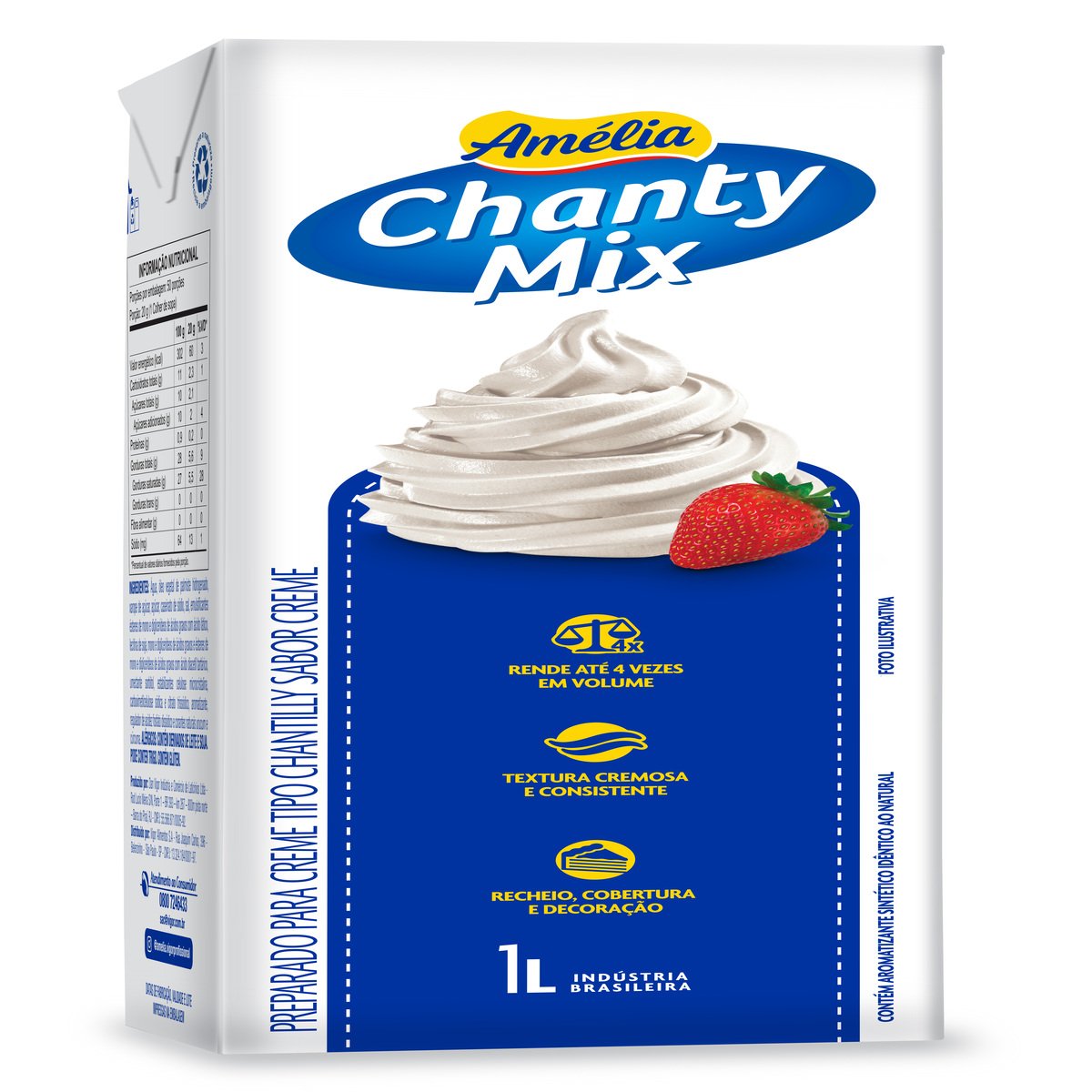 Chantilly Creme Amélia Chanty Mix Caixa 1l