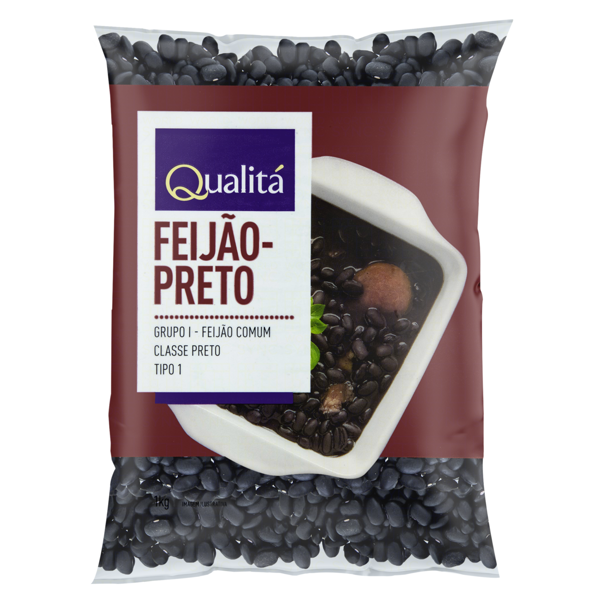 Feijão Preto Tipo 1 Qualitá Pacote 1kg