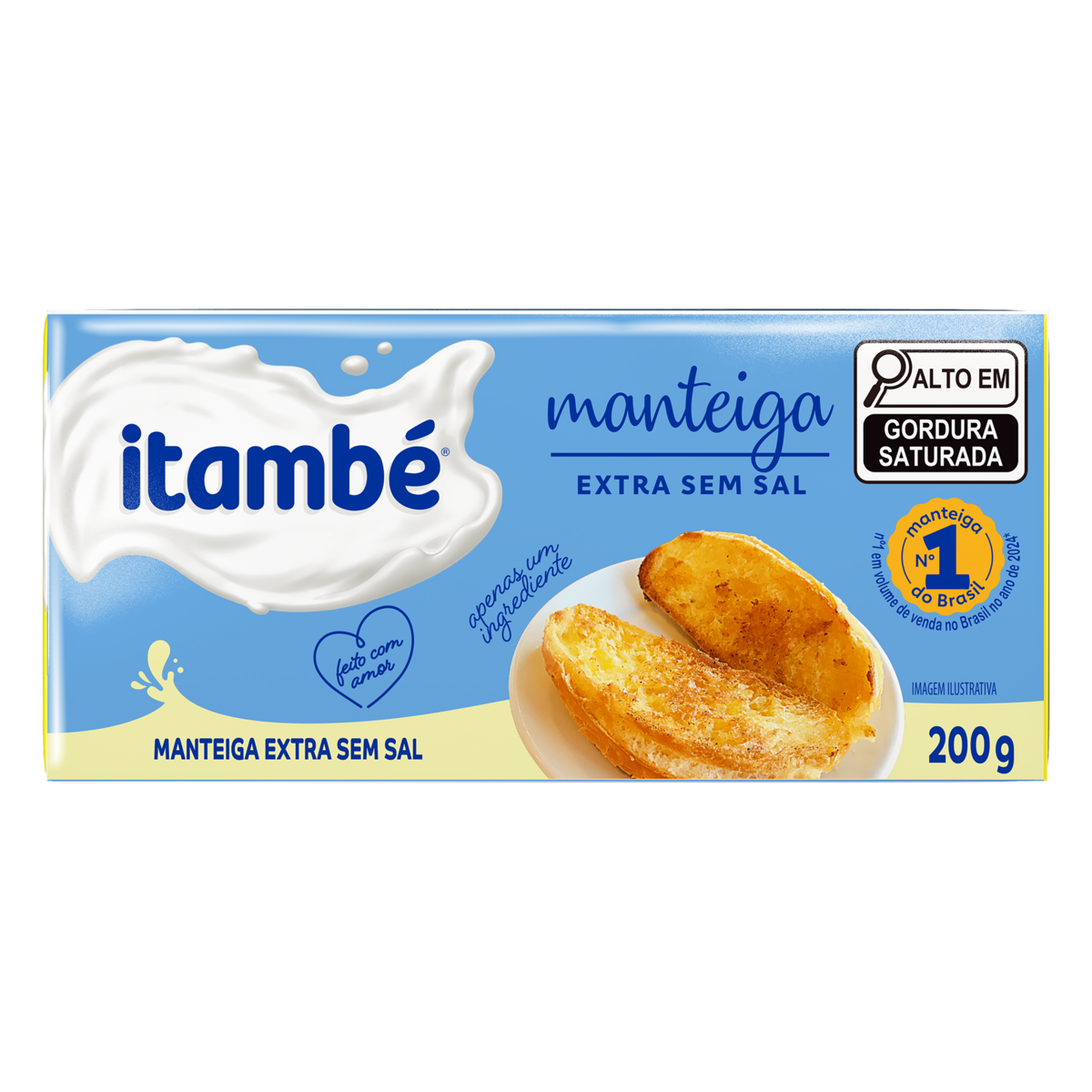 Manteiga Extra sem Sal Itambé 200g