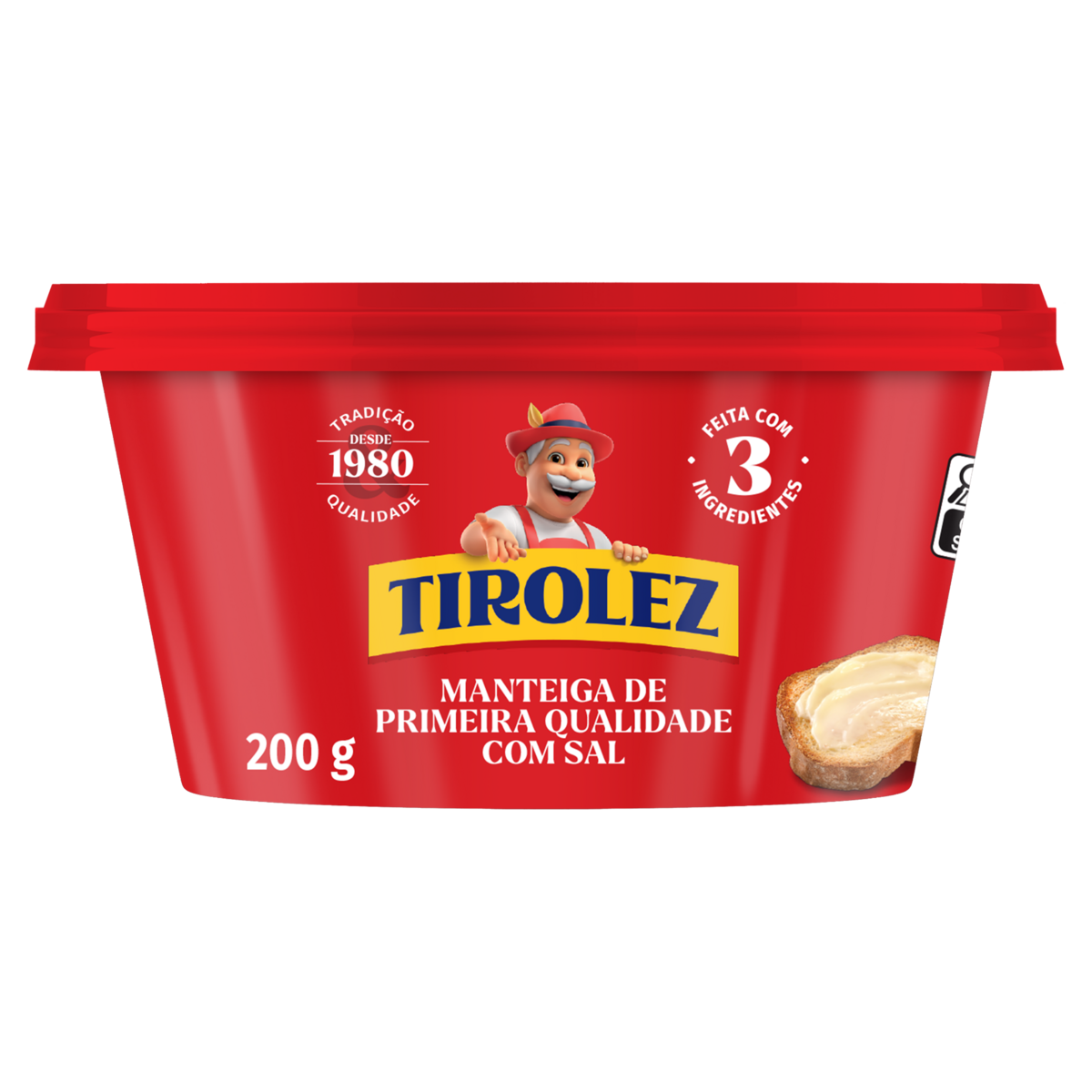 Manteiga de Primeira Qualidade com Sal Tirolez Pote 200g
