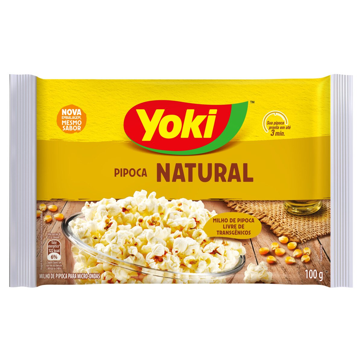 Pipoca para Microondas Sabor Natural YOKI 100g