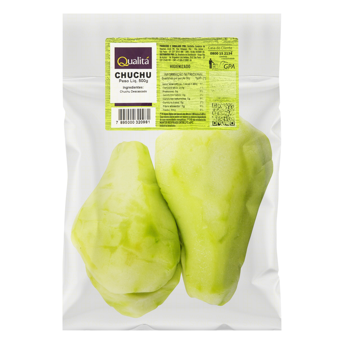 Chuchu Higienizado Qualitá 500g