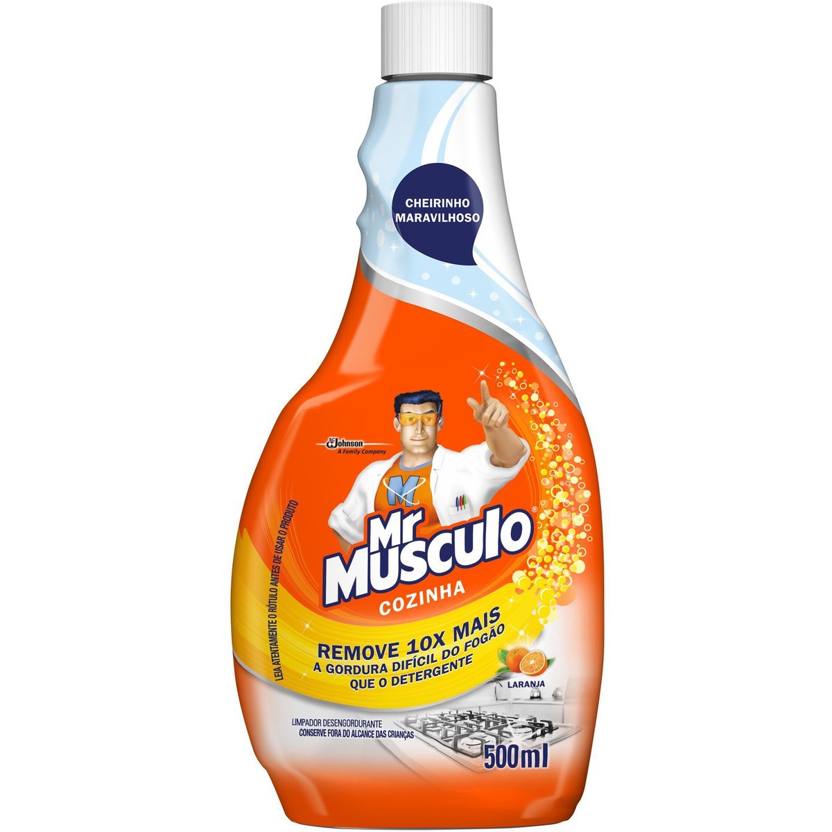 Limpador Desengordurante Cozinha Laranja Mr Músculo Frasco 500ml Refil