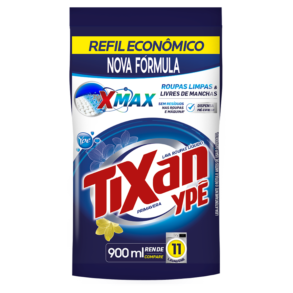 Lava-Roupas Líquido Primavera Tixan Ypê Pouch 900ml Refil Econômico