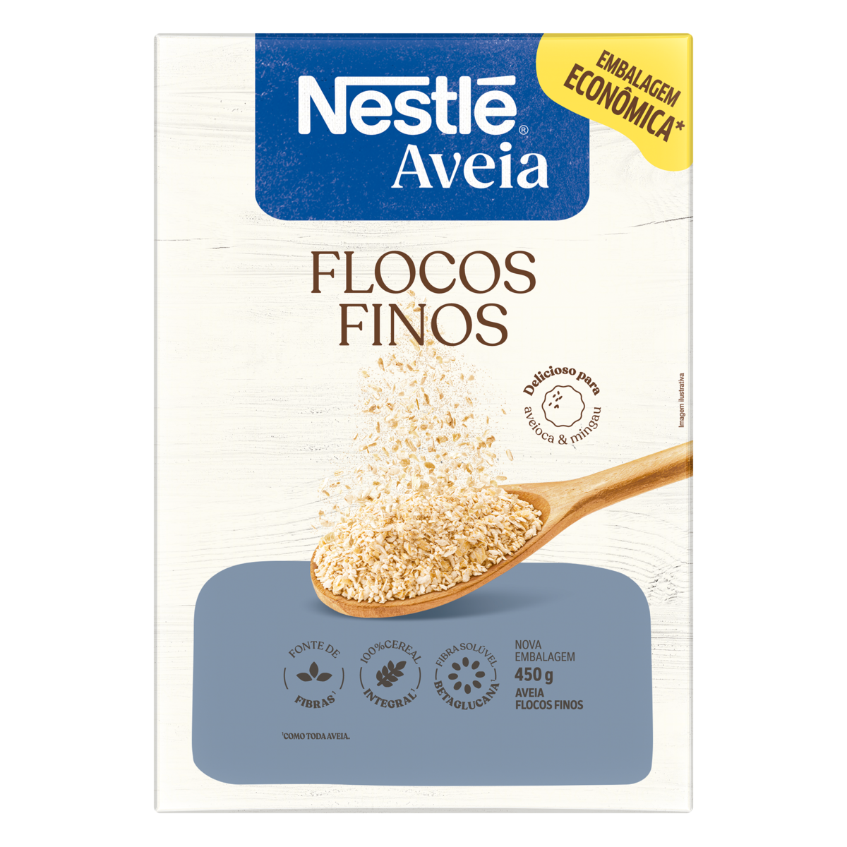 Aveia em Flocos Finos Nestlé Caixa 450g Embalagem Econômica
