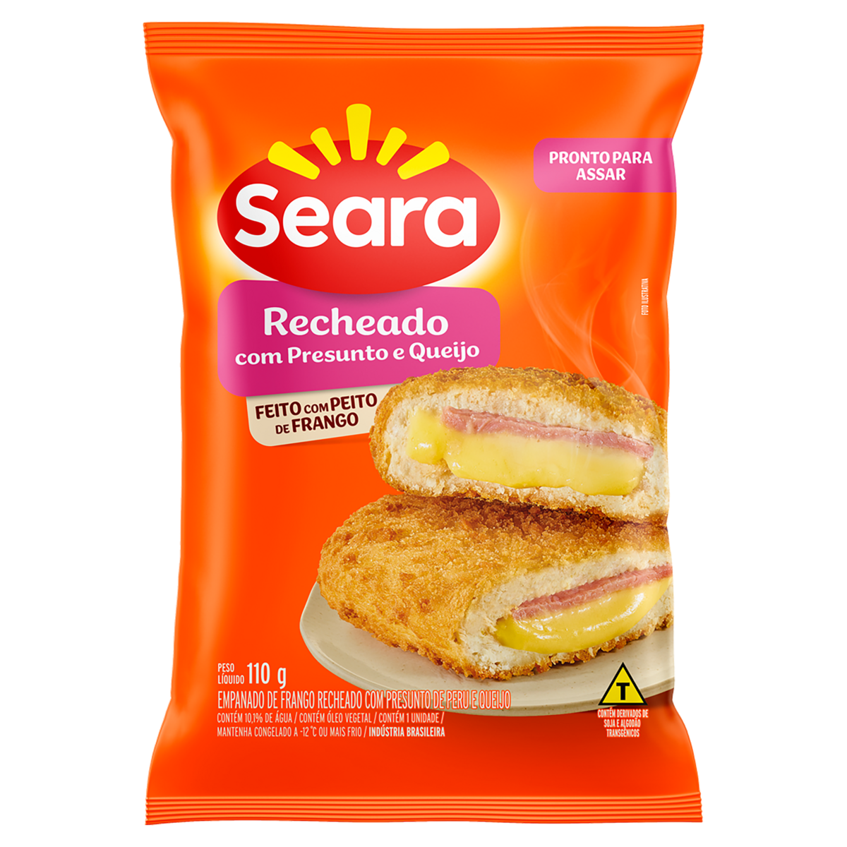 Empanado de Frango Peito Recheio Presunto e Queijo Seara Pacote 110g