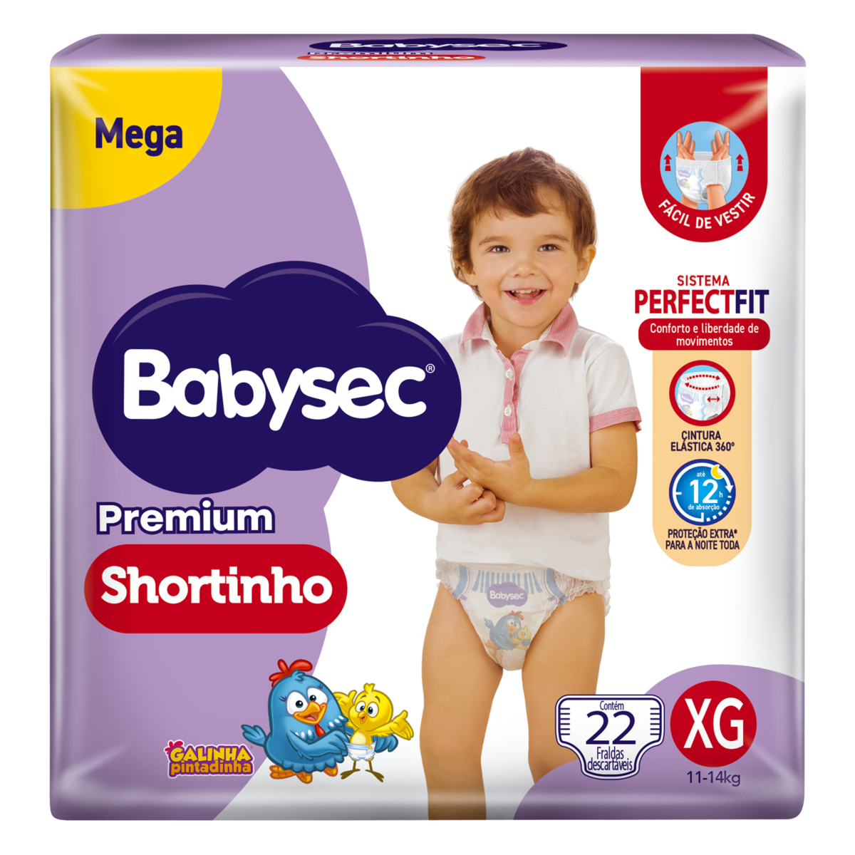 Fralda Descartável Shortinho Babysec Premium XG Megapacote 22 Unidades