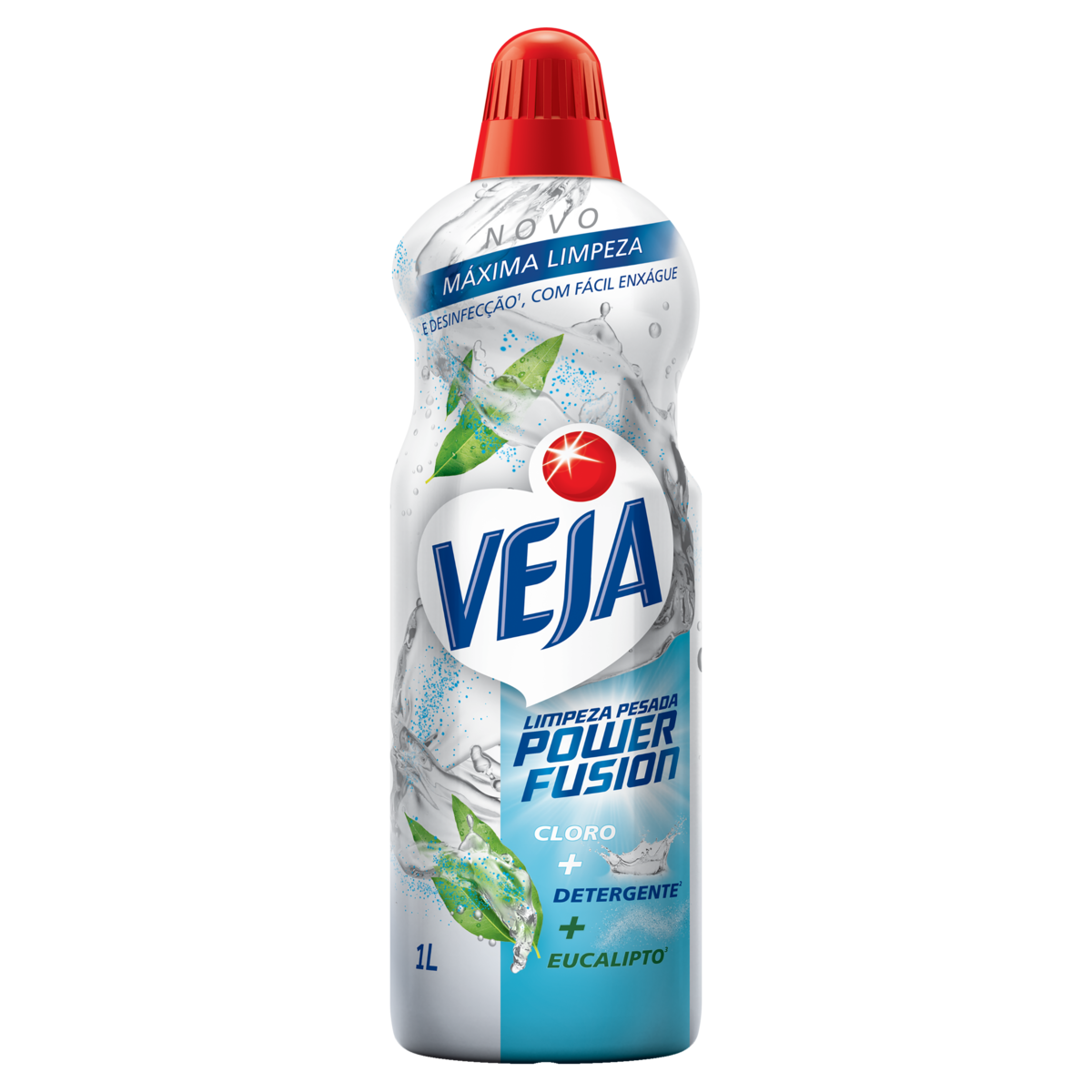 Limpador Limpeza Pesada com Cloro e Detergente Eucalipto Veja Power Fusion Frasco 1l