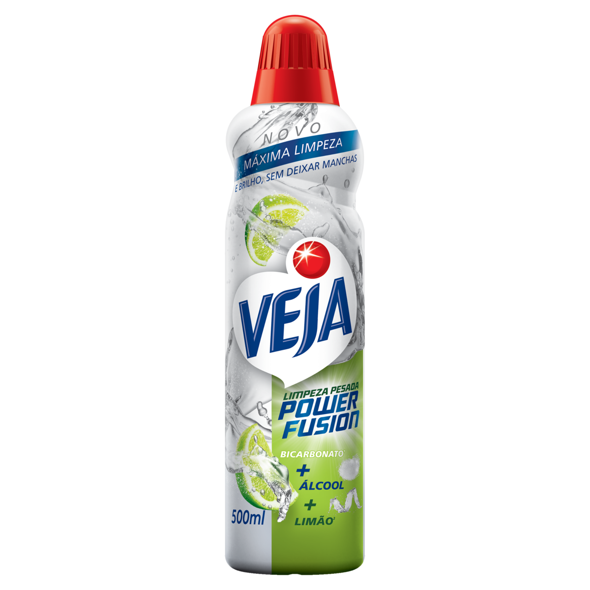 Limpador Limpeza Pesada com Bicarbonato e Álcool Limão Veja Power Fusion Frasco 500ml