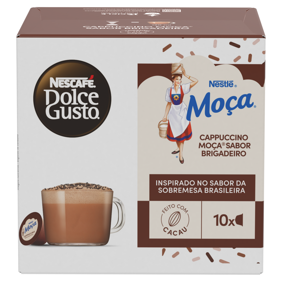 Cappuccino em Cápsula Brigadeiro Moça Nescafé Dolce Gusto Caixa 170g 10 Unidades