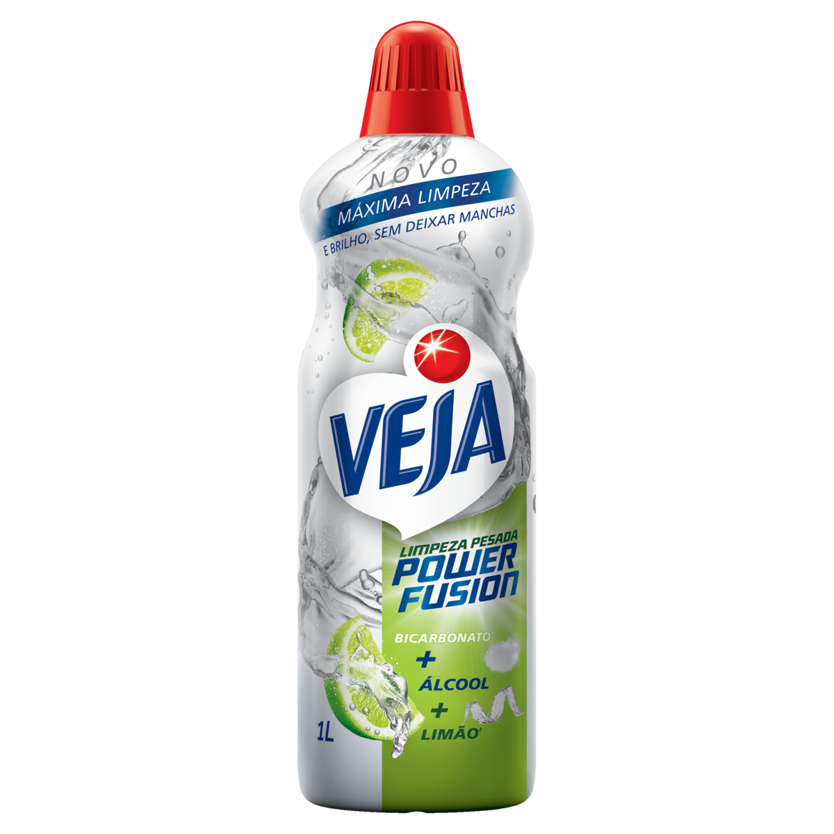 Limpador Limpeza Pesada com Bicarbonato e Álcool Limão Veja Power Fusion Frasco 1l