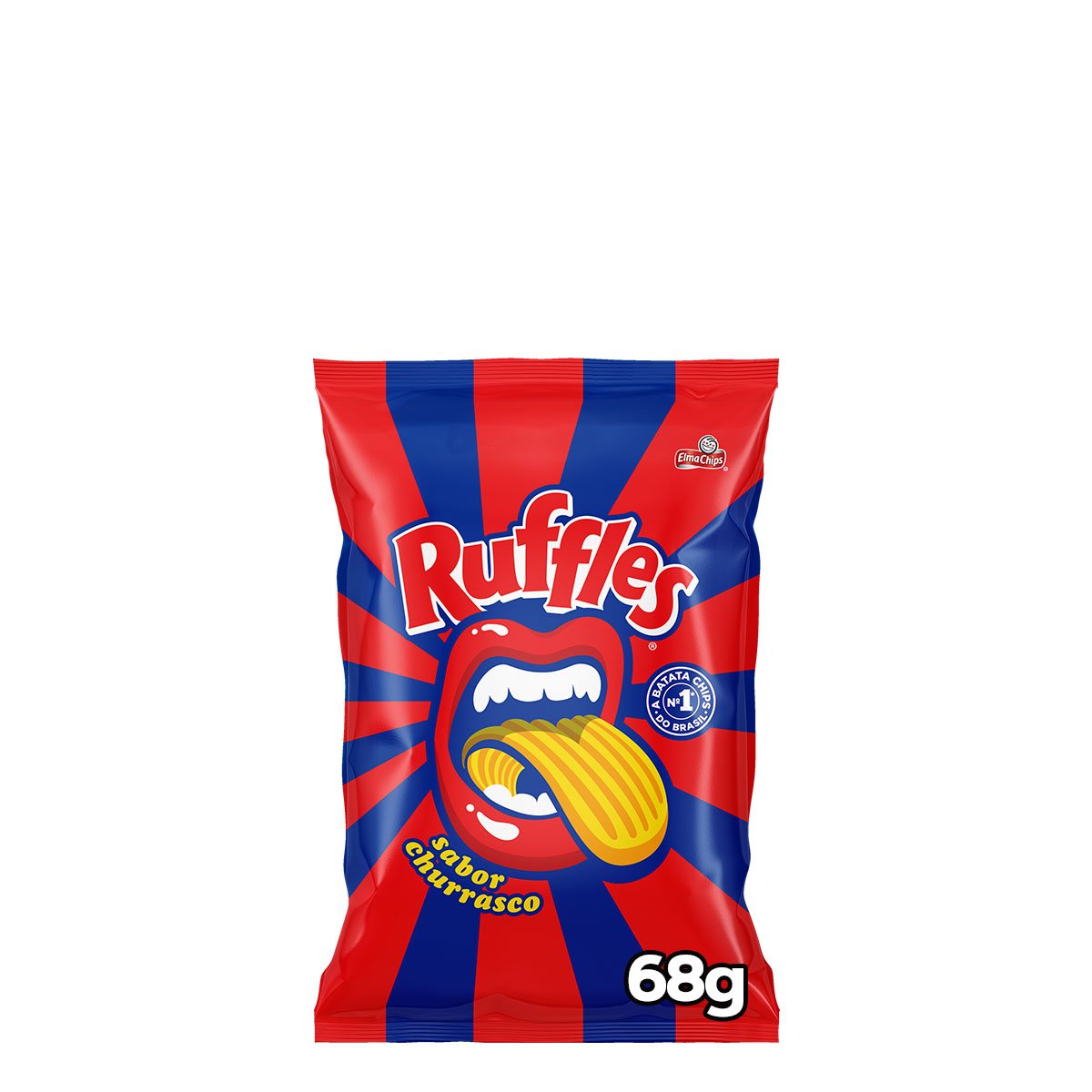 Batata Frita Ondulada Churrasco Elma Chips Ruffles Pacote 68g