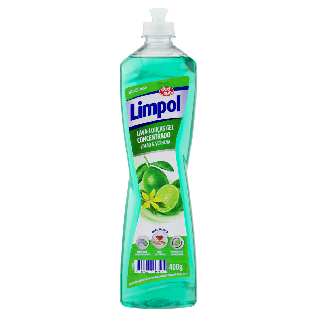 Lava-Louças Gel Concentrado Limão e Verbena Limpol Squeeze 400g