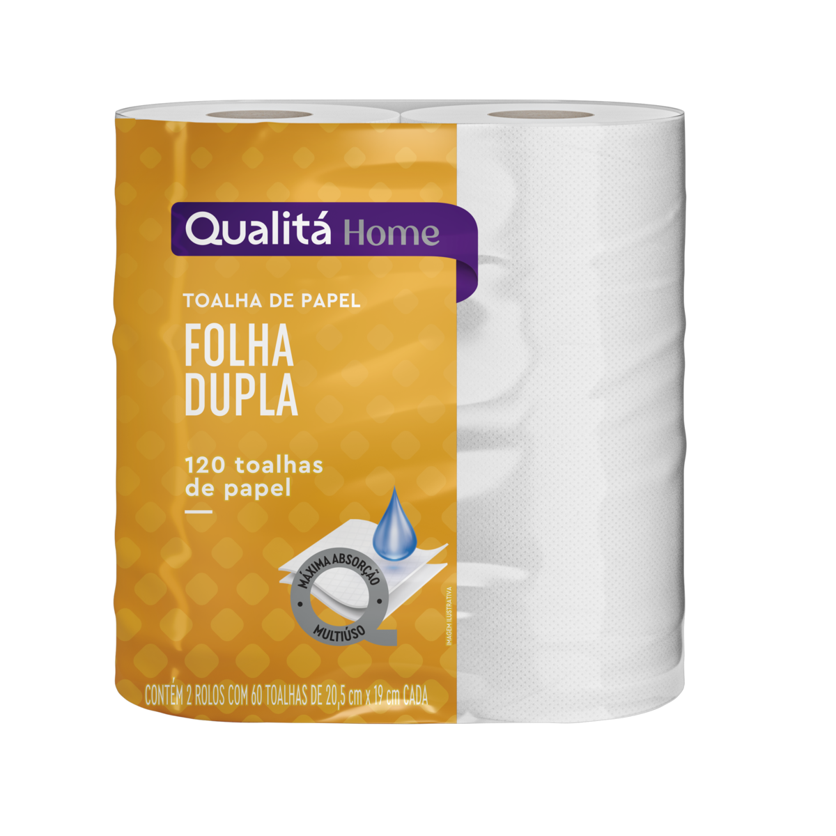Toalha de Papel Folha Dupla Qualitá Pacote 2 Unidades