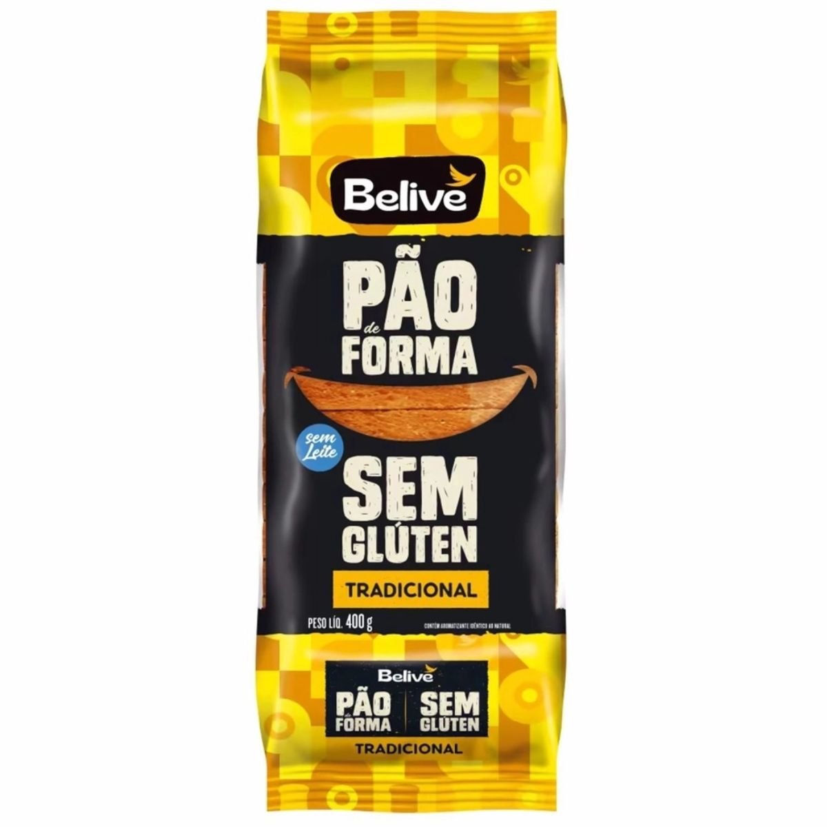 Pão De Forma Belive Tradicional Sem Glúten 400G