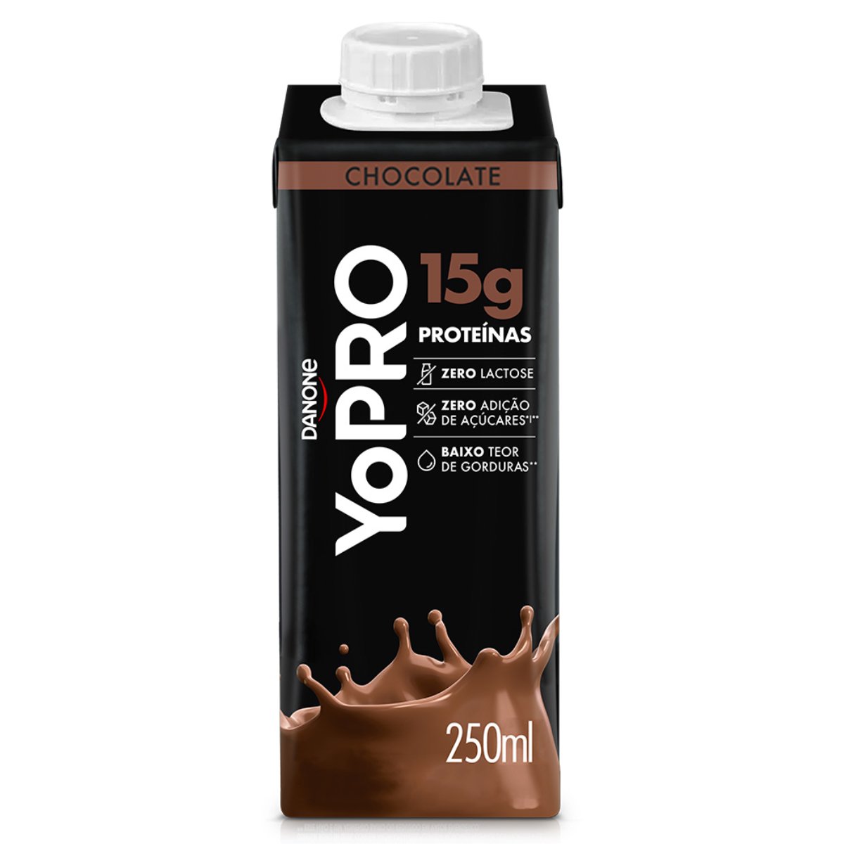 Bebida Láctea UHT Chocolate Zero Lactose Yopro 15g High Protein Caixa 250ml