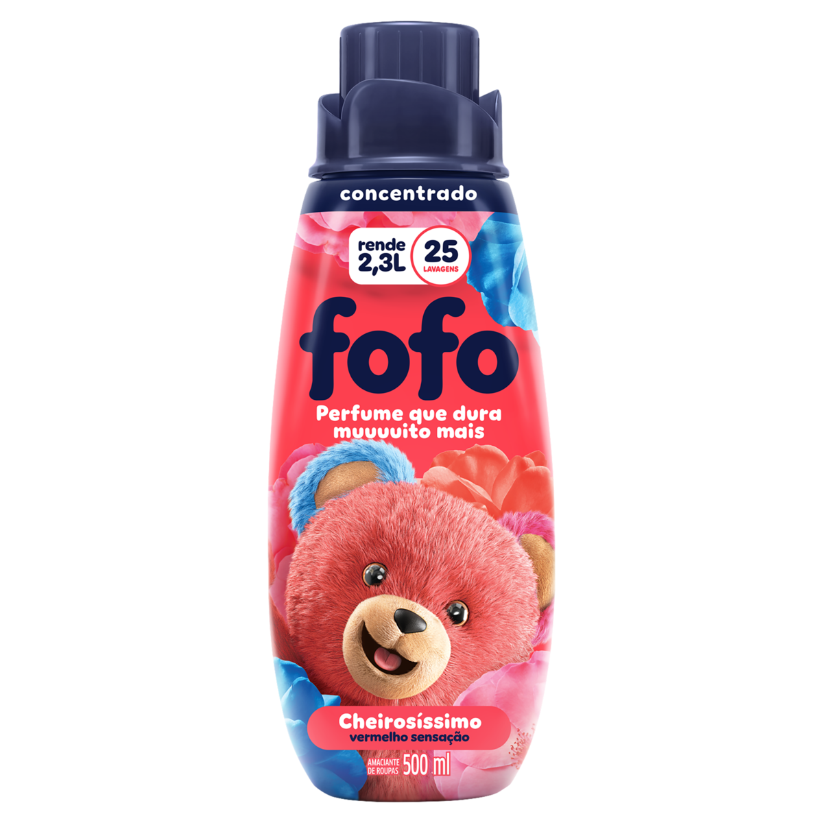Amaciante de Roupa Concentrado Vermelho Sensação Fofo Cheirosíssimo Frasco 500ml