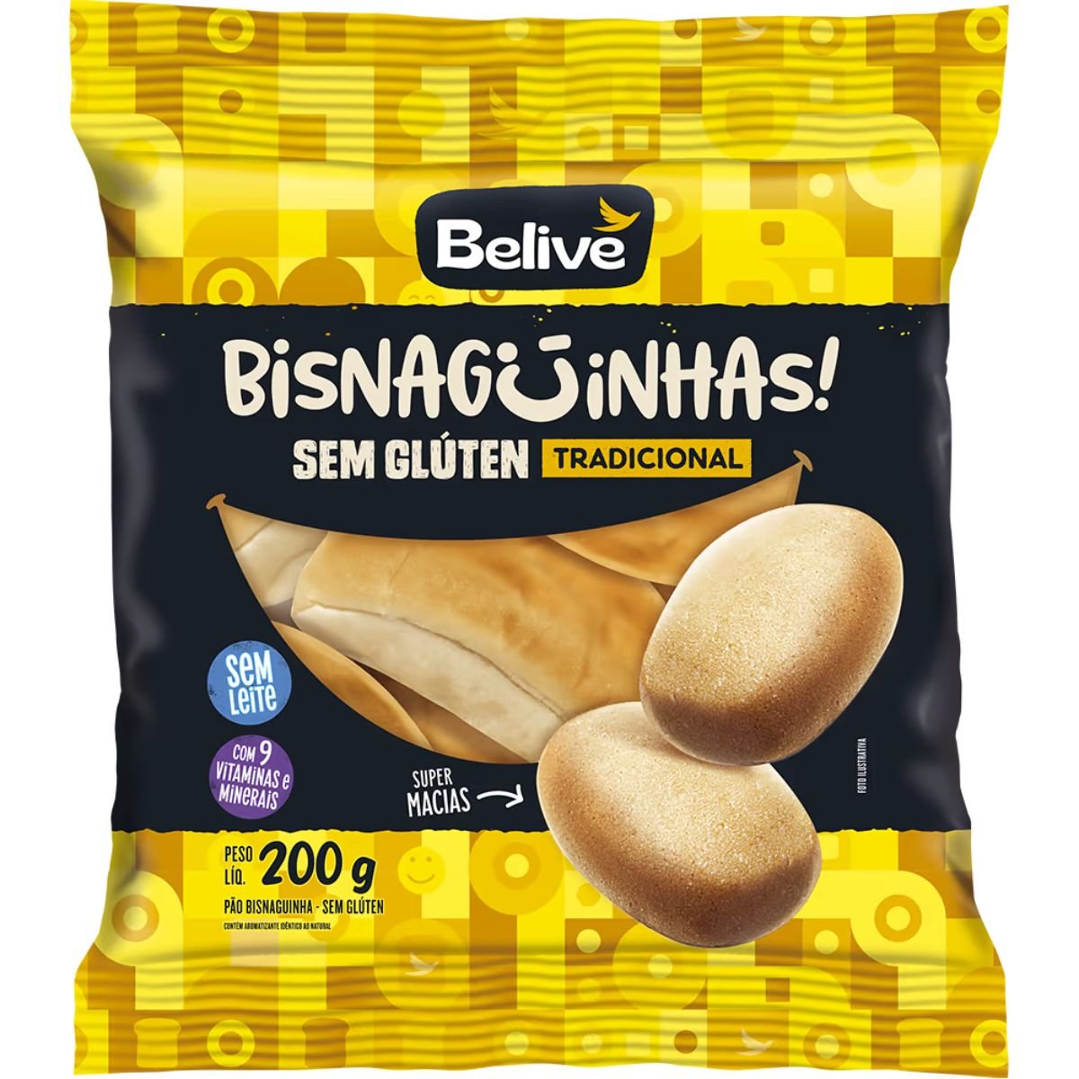 Bisnaguinha Sem Glúten Sem Leite Tradicional Belive 200g