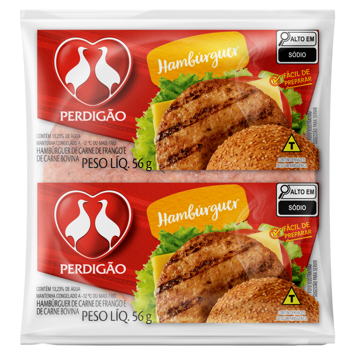 Hambúrguer de Carne de Frango e Bovina Perdigão Pacote 56g