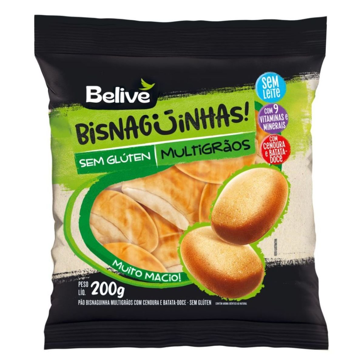Bisnaguinha Multigrãos Sem Glúten Belive 200g