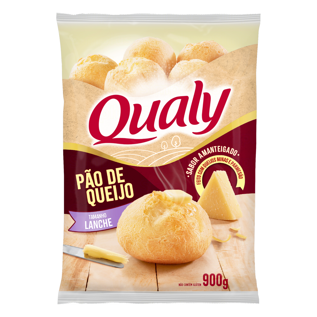 Pão de Queijo Congelado Lanche Amanteigado Qualy Pacote 900g