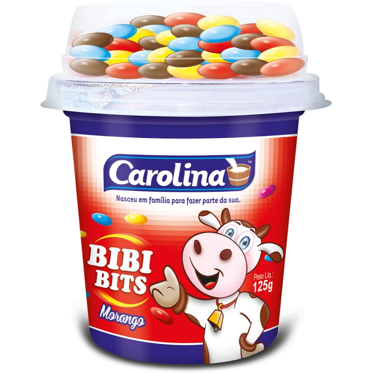Bebida Láctea Carolina Bibibits Morango com Confete 125g