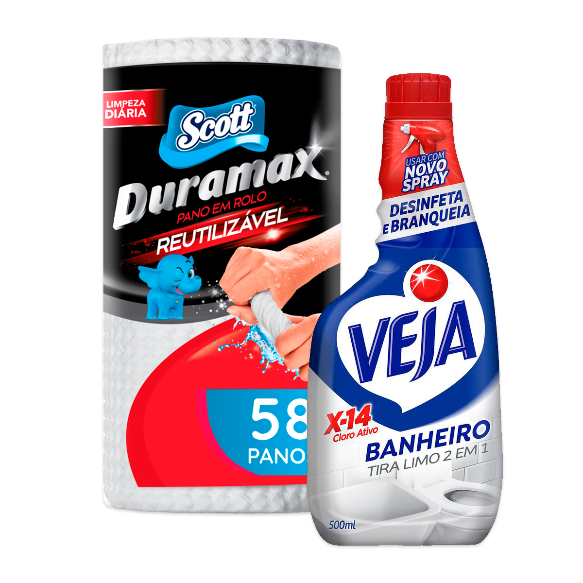 Kit Duramax + Veja Tira Lima (Banheiro Cloro)