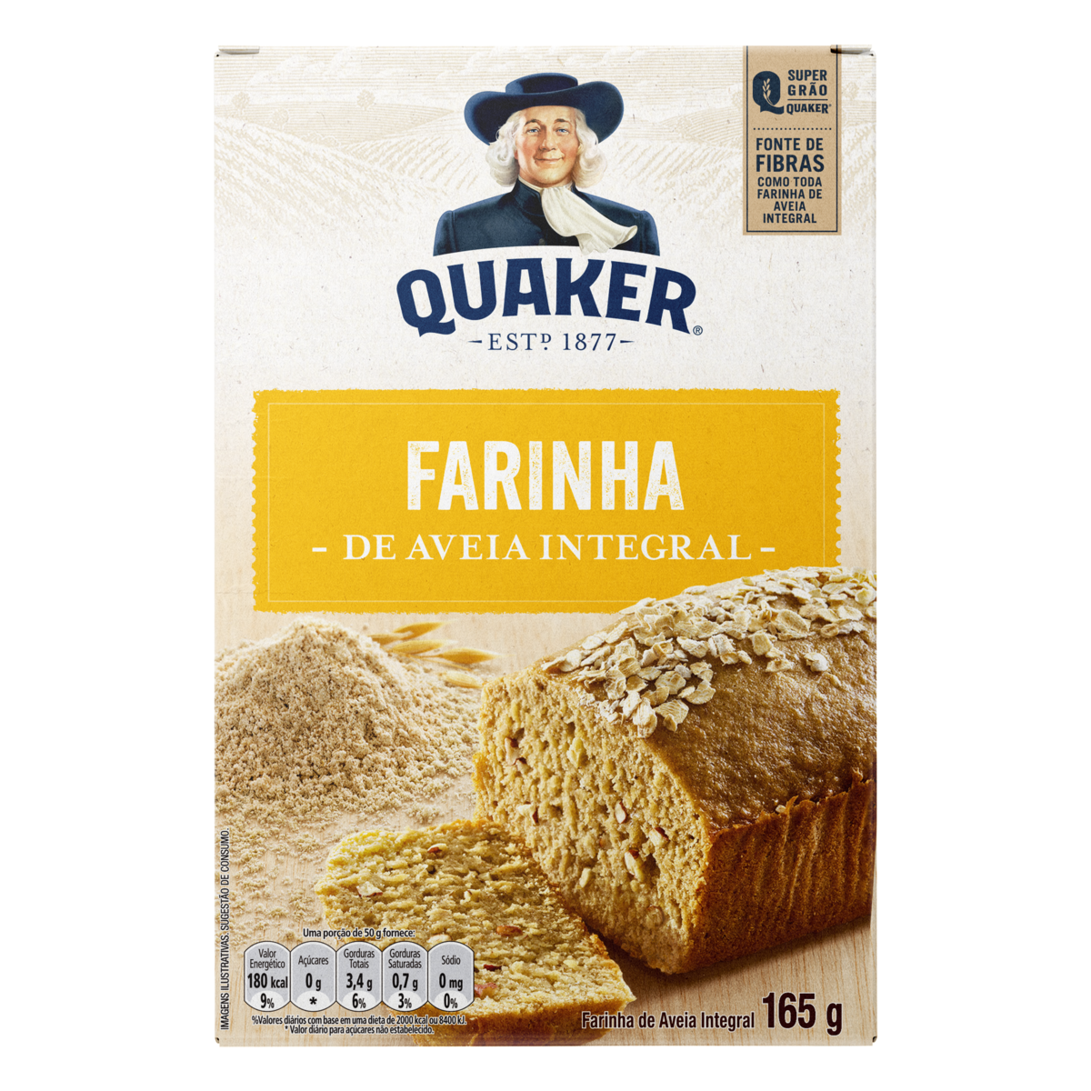 Farinha De Aveia Integral Quaker Caixa 165G