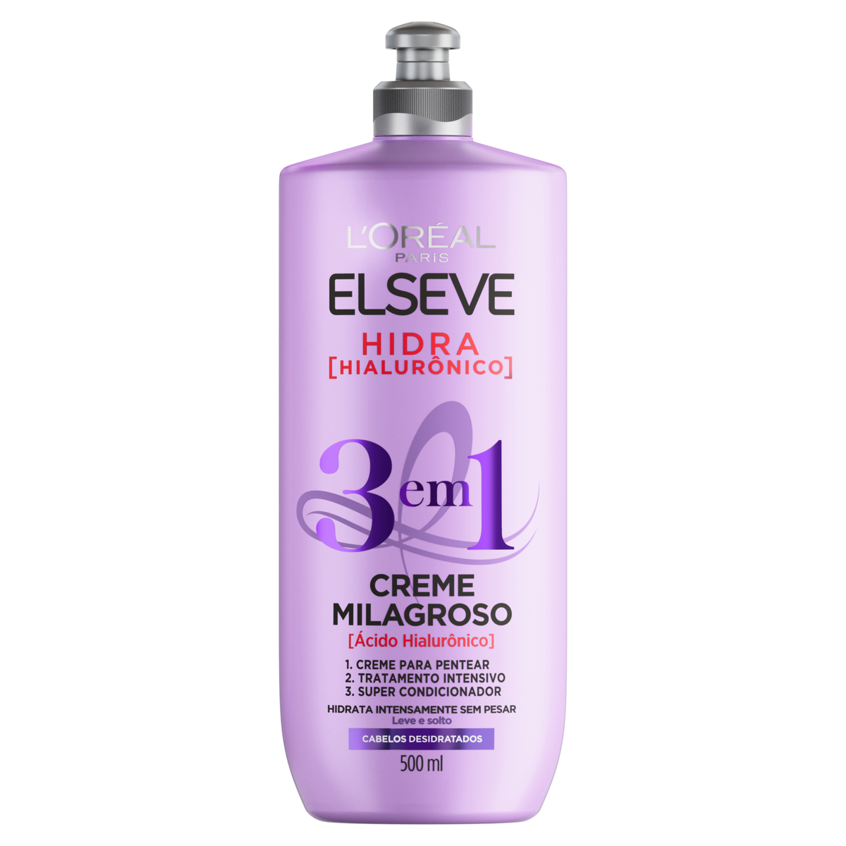 Creme Milagroso 3 em 1 Loréal Paris Elseve Hidra Hialurônico Frasco 500ml