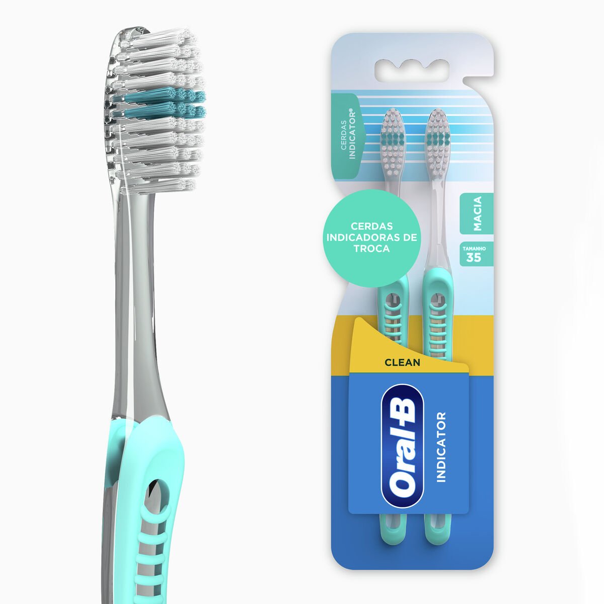 Escova de Dente Oral-B Clean Indicator Macia 2 Unidades