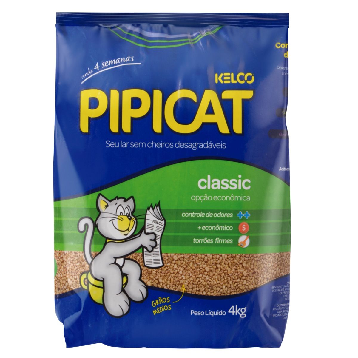 Areia Sanitária para Gatos PIPICAT Classic 4kg