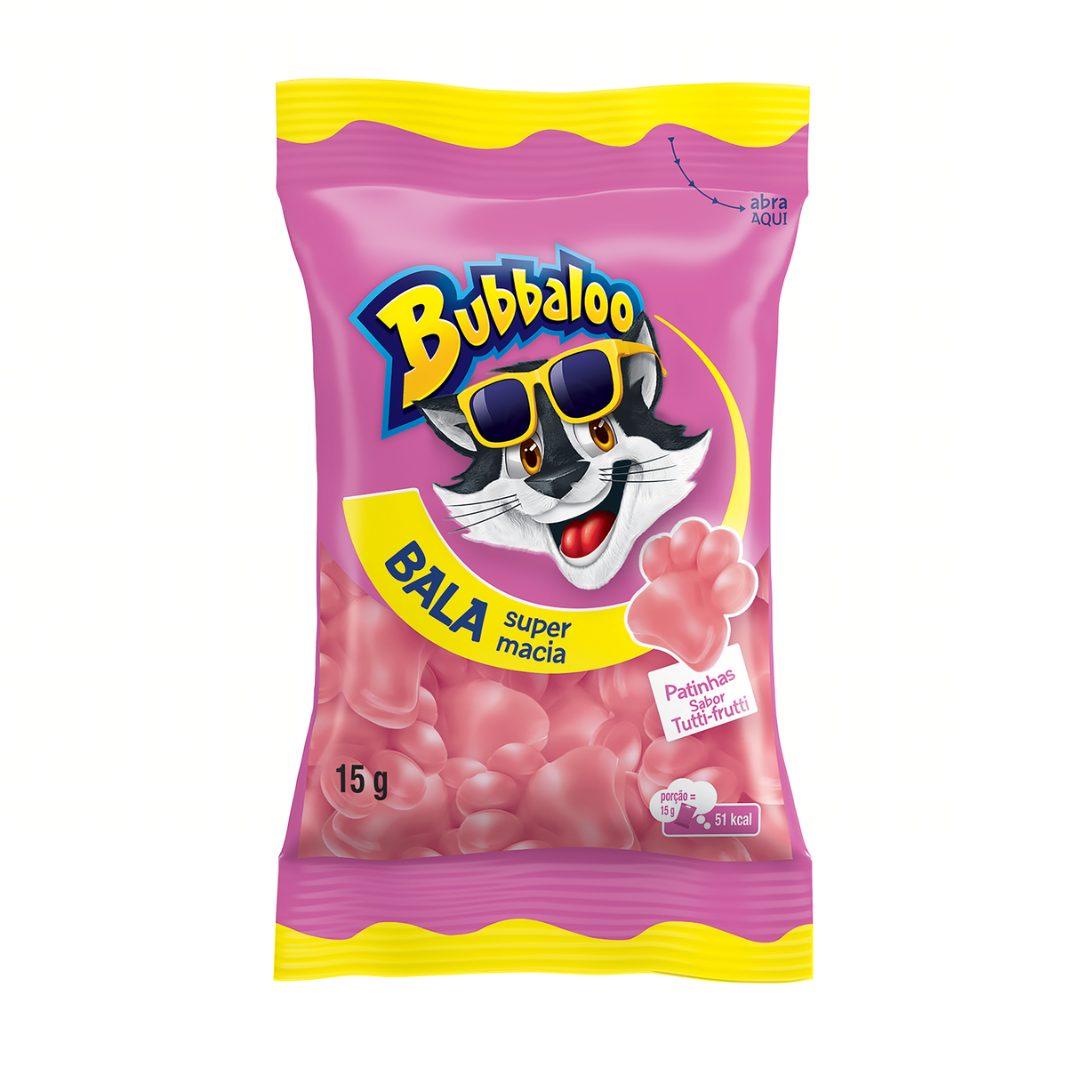 Bala Macia Bubbaloo Tutti-Frutti 15g