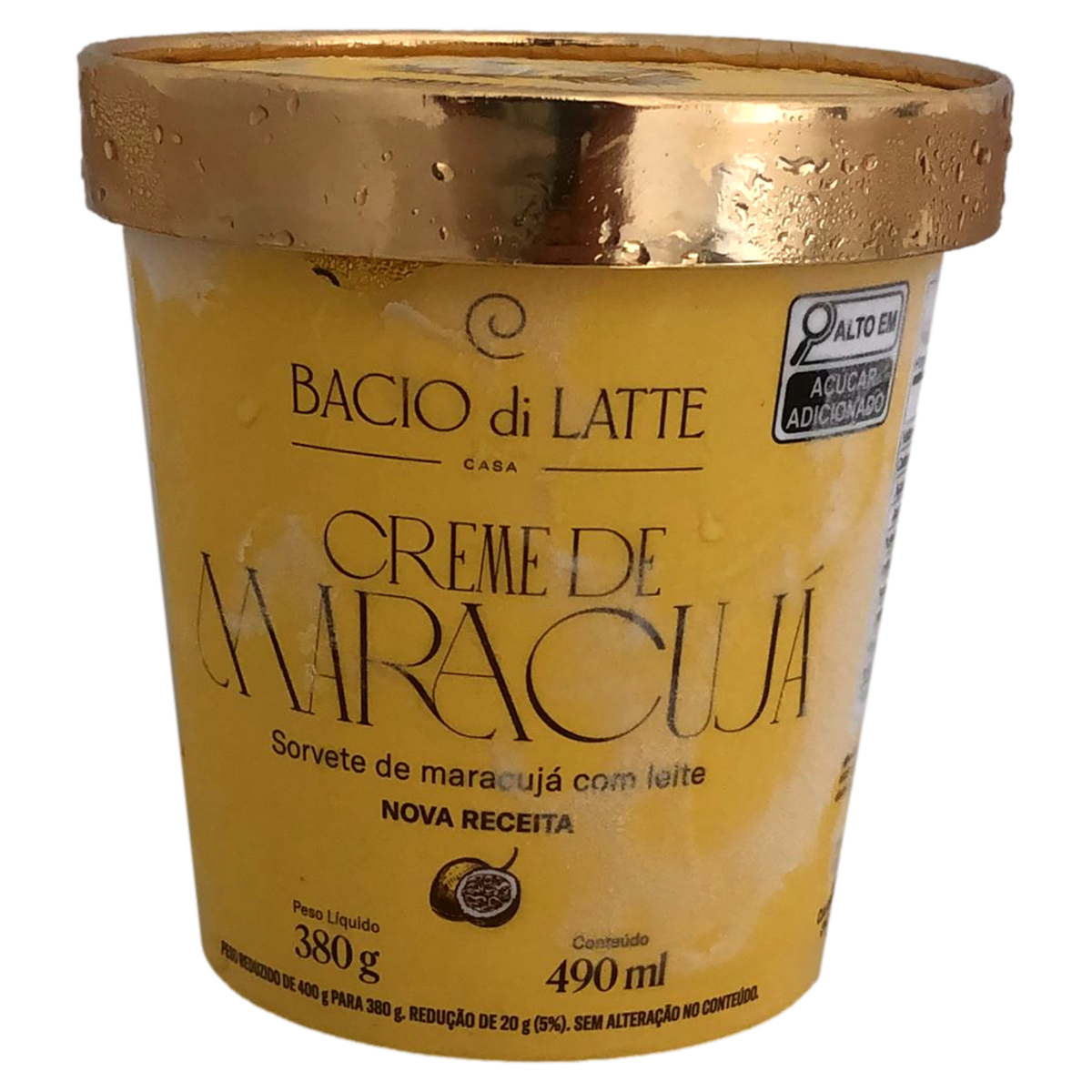Sorvete Creme de Maracujá Bacio di Latte Pote 380g