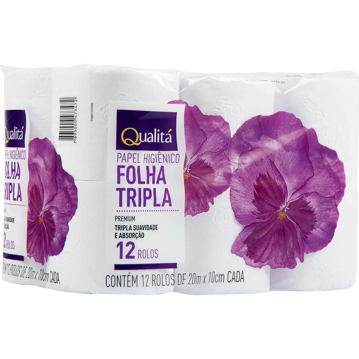 Papel Higiênico Folha Tripla Qualitá Premium 20m Pacote 12 Unidades